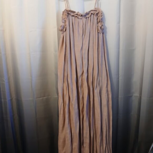 Nwt LISTICLE Gauzey Maxi Dress Large Mauve Pink Flowing Maternity Shoot POCKETS! - Picture 9 of 11